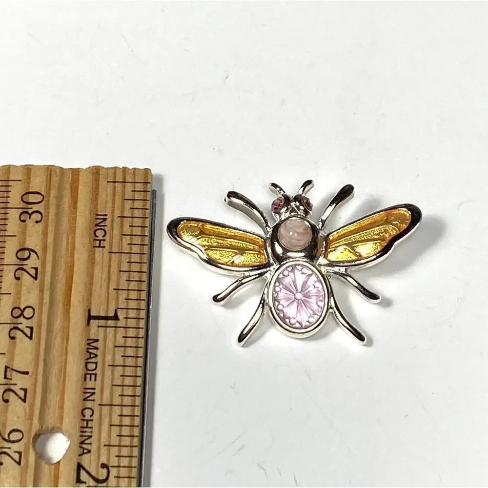 MONET Brooch Bug Multi Color Silver Tone Rhinestones Enamel